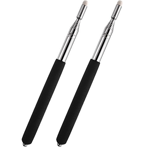Frienda 2 Pieces Telescoping Pointers, Classroom Whiteboard Teacher Pointer Retractable Presentation Teaching Pointer Stick for Teachers (Black)