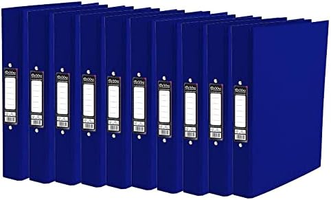 ED 10 x Pukka A4 Glossy 2-Ring Binder File School Work Office 40mm Spine File Organiser (Blue)