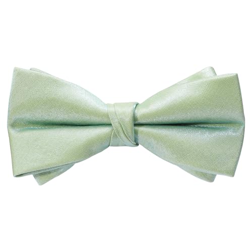 HOULIFE Fliege für Herren verstellbar vorgebundene Fliege Satin-Polyester-Fliege einfarbig Schmetterlingsfliege für Party Hochzeit Bankett, Minzgrün