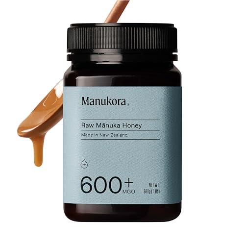 Manukora Raw Manuka Honey MGO 600+ from New Zealand, Non-GMO, Monofloral, Traceable from Hive to Hand, Daily Immune Support - 500g (1.1 Lb)