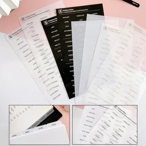 DY.2ten Clear Dividers for 6 Ring Binder, 5 Top-Edge Index Tabs, A5 Sturdy Plastic Binder Divider, Insertable Notebook Planner Tab Dividers for Binders with 2-Stickers, Translucent - Image 5