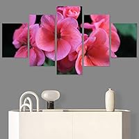 SIGNWIN 5 Panel Canvas Wall Art Modern Art Bohemian Bouquet Colorful Cool Floral Group Multicolor Photography Realism for Home Decorations Ready to Hang - 60