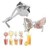 Neu saftpresse manuell edelstahl，entsafter manuell，Fruchtentsafter，Handentsafter，fruchtsaftpresse für Zitronen, Orangen, Limetten, Granatäpfel，Sicher & Bequem