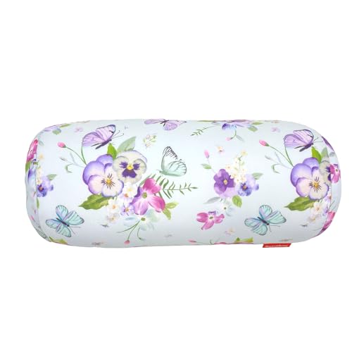 Bookishbunny Microbead Cylinder Bolster Roll Pillow 13" x 7" (ButterflyGarden)