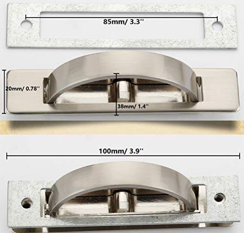 Daycount Pack Of 2 Invisible Cabinet Drawer Handle Rotating Zinc Alloy Hidden Grip Pulls Handles Hardware For Cabinet, Door, Wardrobe, Tatami And Drawer (Nickel) #TOP1