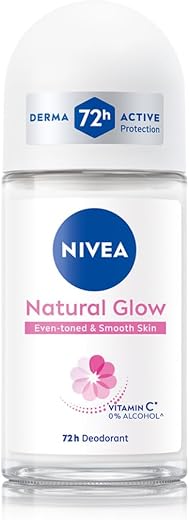 NIVEA Natural Glow Smooth Skin Deodorant Underarm Roll On For Women|Vitamin C,Vitamin E,Avocado Oil And Licorice Extract|7...