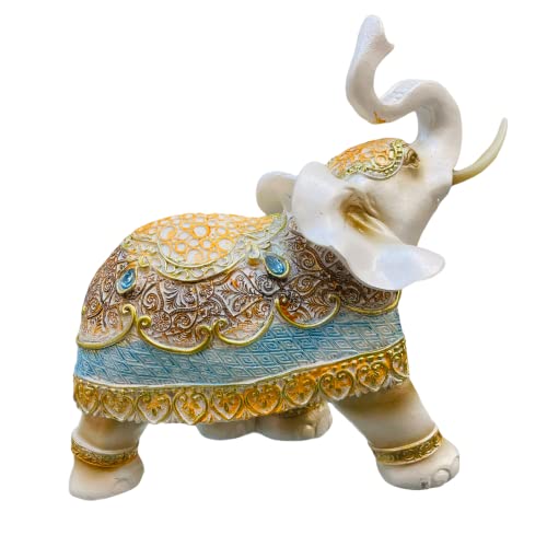 Image of AUGEN Polyresin Elephant Idol Statue Showpiece for Home Decor Decoration and Gifting (1 Piece,7145C2)-B