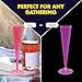 Party Essentials 20 Count Hard Plastic Twopiece 5 oz Champagne Flutes, Neon Pink