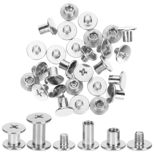 NIYANGLE 75pcs Nickel-Plated Steel Binding Screw Posts Set 6/8/10mm Lengths, Stainless Steel Chicago Screws for Bookbinding, Scrapbook, Belt Buckle, and Industrial Fastening