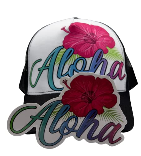 Aloha Designs - Sombrero Aloha con estampado hibisco hawaiano miniatura 3