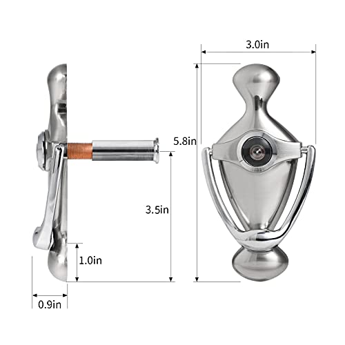 Brushed Nickel Door Knocker & Viewer，5.8 Inch Height Use Thicker Materials To Make Door Hardware #TOP1