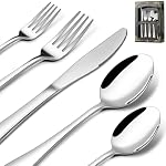 40-Piece Silverware Set Service for 8, Stainless Steel Flatware Cutlery Tableware Set, Utensil Set for Home and Restaurant, Knives Forks Spoons, Mirror Polished, Dishwasher Safe