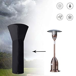 AACXRCR Zwarte Outdoor Patio Heater Cover, Stof Outdoor Tuin Protector Heater Protector Cover Met Rits Voor Deluxe…