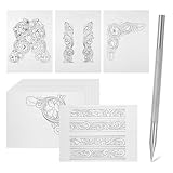 Leather Scriber Pen, Pointy Picker Pen with Carving Pattern Description Paper Professional Leather Crafting...