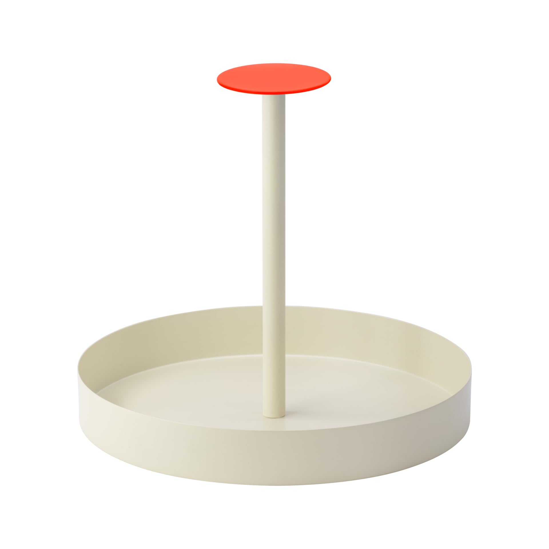 REMEMBER Tablett Nana Coral, H 25 cm, Ø 28 cm – Modernes Serviertablett aus Metall für Getränke, Frühstück oder Dekoration