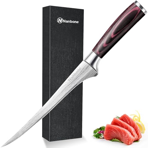 Nanbone Boning Knife 8 Inch Super Sharp Fillet Knife High Carbon Stainless Steel Kitchen Knife with Wooden Handle, Chinese Boning Knives for Meat Poultry Chicken Deboning Knifes - image 1