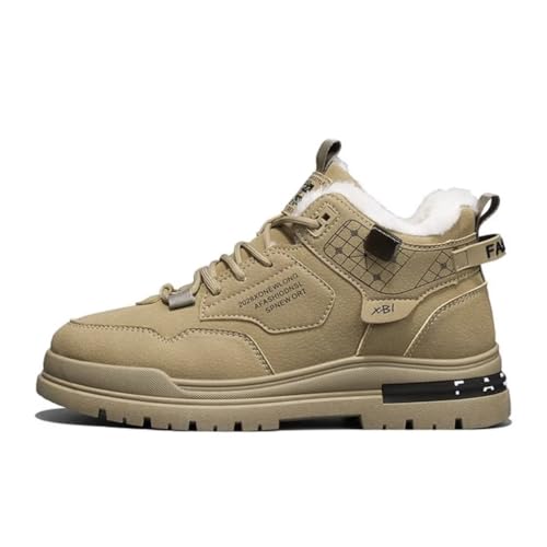 Jakcuz Mens Winter Work Boots Lace-up Fur Lined High Top Non-slip Industrial & Construction Sneakers2