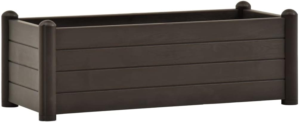 vidaXL Anthracite Garden Raised Bed| 16.9"x16.9"x13.8"| UV, Weather and Frost Resistant Polypropylene (PP) Material| Suitable for Indoor/Outdoor use | 70.9 gal Capacity