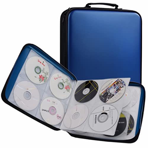 Fanspack Range CD DVD 160 PCS Classeur CD DVD Pochette CD DVD en Plastique Rangement CD DVD Pochette Range DVD (Bleu) Cover
