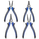 Prostormer 4Pcs Snap Ring Pliers Set, 7 Inch Internal & External Circlip Pliers Kit, Heavy Duty Stra