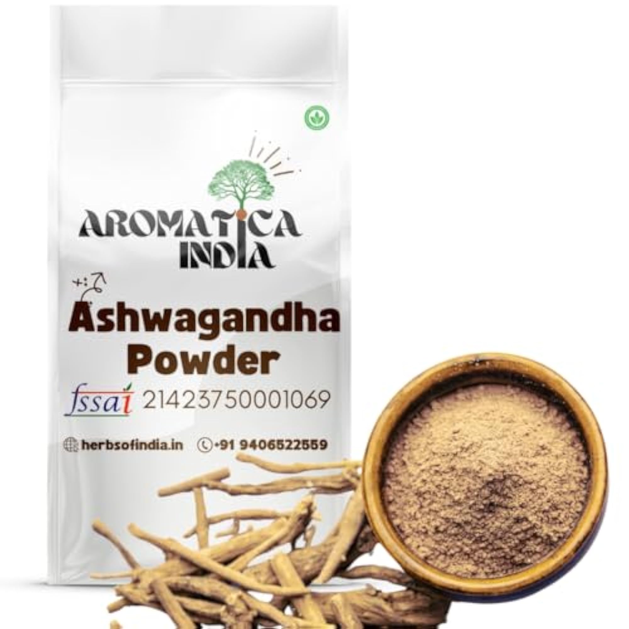 Aromatica Ashwagandha Powder Ayurvedic Herbal Supplement