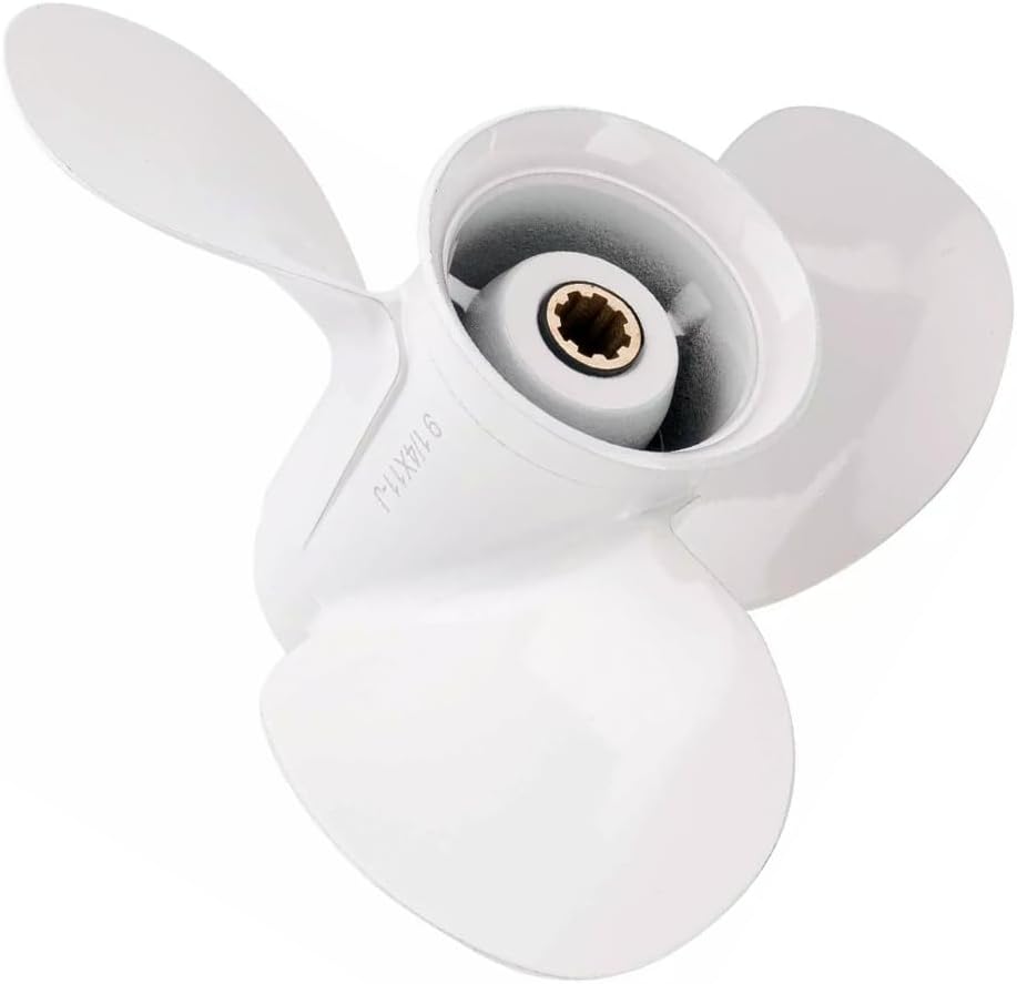 AQUAMAN Propeller with Hardware Kits fit Yamaha 9.9HP-20HP Outboard Motos, 8 Tooth Spline