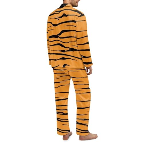 Suit Button 2-Piece Sleepwear for Men with Long Sleeve and Notch Collar Set Soft and Stretchy Sleepwear4