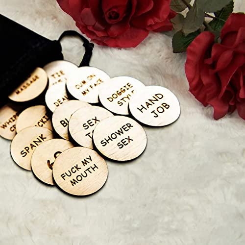 20Pcs Funny Tokens Sex,Date Night Activity Tokens Funny Wooden Couples Date Night Activity Token Romantic Funny Sex Token Gift Valentines Ideas Gifts for Couples