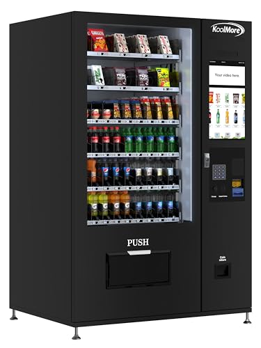 Image of KoolMore Refrigerated Snack Vending Machine with 60 Slots and 22 Inch Touch Screen with Bill Acceptor in Black (KM-VMRT-50-B)