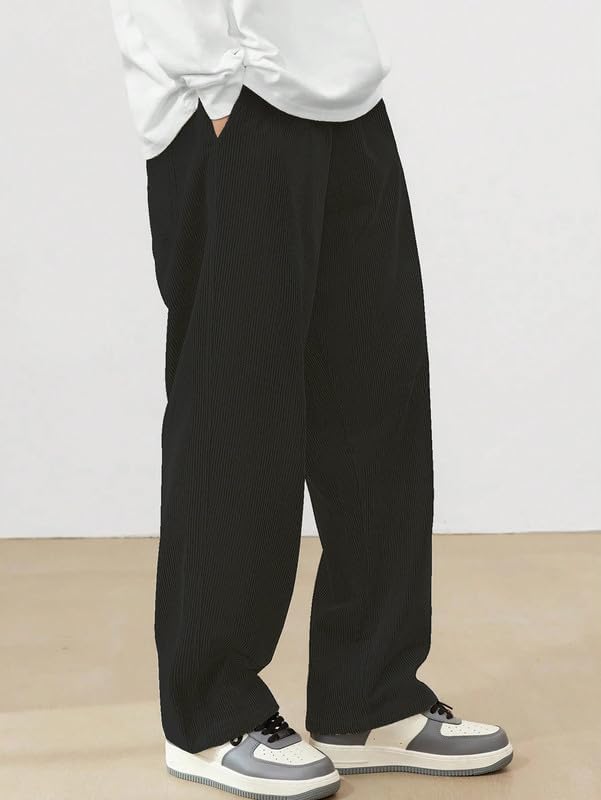 Buy SMOWKLY Men's Black Cotton Blend Relaxed Fit Sweatpant - Image 5