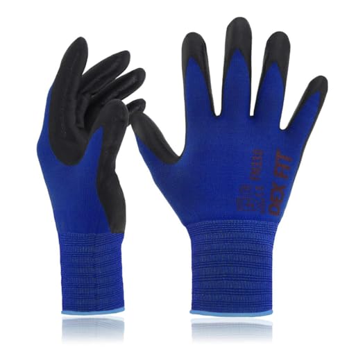 DEX FIT Gants nitrile FN330, confort 3D, tactile bleu XS paire