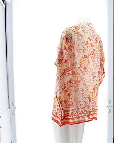 Belle Kim Gravel Border Print Woven Cardigan A398149 #TOP3