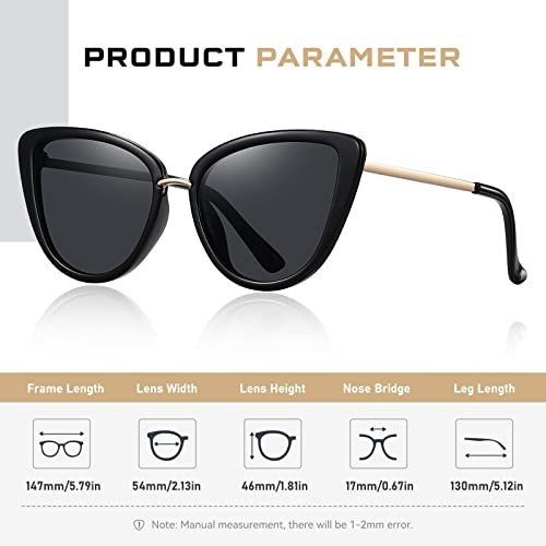 Colrea Oversized Polarized Cat Eye Sunglasses Designed For Women, Retro Vintage Large Frame Sunglasses Uv400 Cl22003 #TOP3