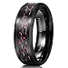 King Will Gentleman 8mm Black Tungsten Carbide Ring Black/Red/Green/Blue Carbon Fiber Inlay Polished Finish Edges Comfort Fit