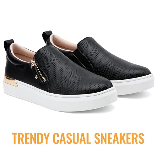 Jeossy Women's Slip On Shoes Casual Fashion Sneakers 8010 Arch Support Loafers for Women with Zipper3