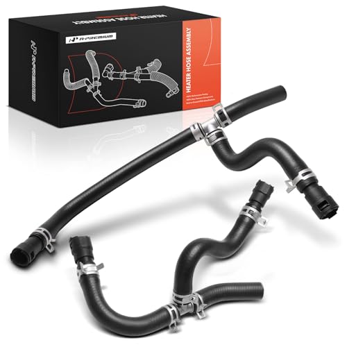 A-Premium 2Pcs Inlet and Outlet HVAC Heater Hose Pipe Line Assembly Compatible with Chevrolet Traverse 2009-2017 & GMC Acadia 2007-2017 & Buick Enclave 2008-2017, with Clamps