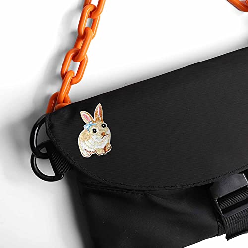 12 Pcs Easter Little Cute Bunny Embroidered Patches, Embroidered Applique Iron On Sew Iron On Patches For Jackets Denim Fabric Crafts #TOP4