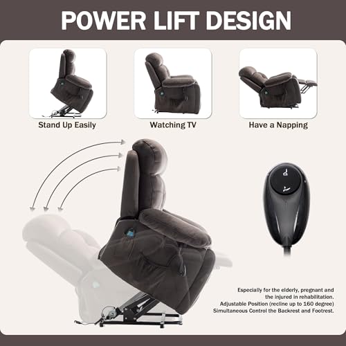 Sillón eléctrico levanta personas con masaje y calor miniatura 5