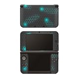 Skins4u Schutzfolie Skin kompatibel mit Nintendo 3DS, 3DS XL, New 3DS XL, Vinyl Aufkleber, Anti Kratzer Folie, selbstklebend, Sticker Set (Exo small Blue, New Nintendo 3DS XL)