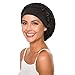 Women's Vintage Full Head Crochet Hair Net Snood Sleep Bonnet Cap Hair Accessories (Black)