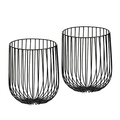 SERAX Obstschale schwarz aus Metall 2er Pack - Serax by Antonino Sciortino - Obstkorb 25 x 20 x 20 cm - schwarze Dekoschale aus Eisen - Obst Korb, Drahtkorb, Metallkorb, Deko Schale, Obstschüssel Cover