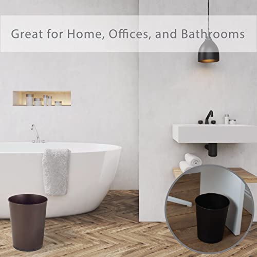 5 Liter Small Wastebasket | 9.7 Inches Height | Round Open Top | Trash Can | Bathroom | Bedroom | Kitchen | Dorm | Office | Disposal Waste Bin | Garbage Container | Oil Rubbed Bronze #TOP2