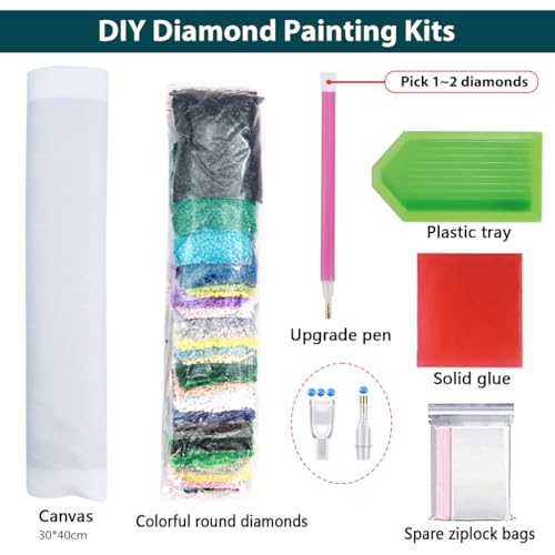 Image of HASTHIP DIY 5D Diamond Painting Art Kit Dreamy Beach Moonlit Night Diamond Painting Beginner DIY 5D Diamond Painting for Home Decor, No Frame Wall Decor 5D Diamond Painting, 12 x 16 Inch