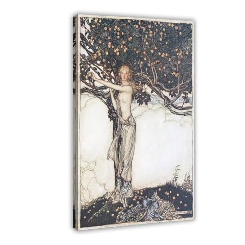 Impression sur toile Freya de Arthur Rackham 50x75 cm avec cadre suspendu pour salon