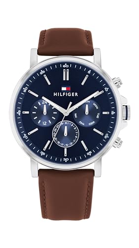 Tommy Hilfiger Men’s Navy Dial Brown Leather Watch 1710585