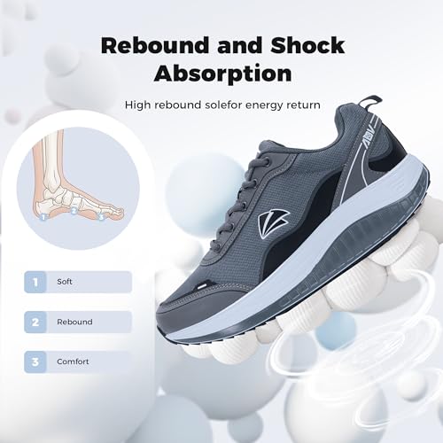 Image of Walking Shoes for Men Arch Support Plantar Fasciitis Shoes Orthotic Tennis Sneakers for Foot Pain Relief