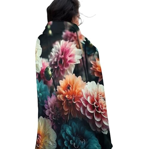 Couverture ronde fleurs 150 cm jeté de canapé et plage multicolore