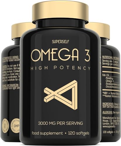 Fish Oil Omega 3 Capsules, 3000mg, 120 Softgels
