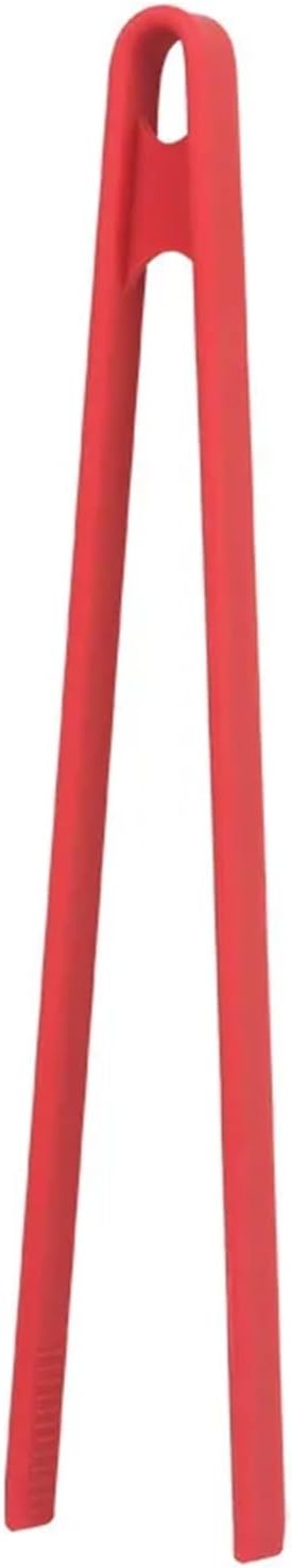 Plastic Tongs for Serving Bulk 6PC Silicone Food Tongs Coverage Steak, Buffet BBQ, Bread Tongs(Red)