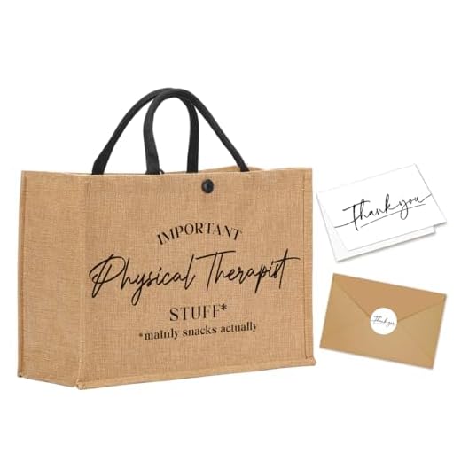 FBCCZEY Regalos de fisioterapeuta, regalos de agradecimiento, regalos de Navidad, regalos de cumpleaños para mujeres y hombres, asistente de fisioterapia importante bolsa de mano con tarjeta de